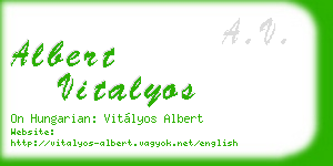 albert vitalyos business card